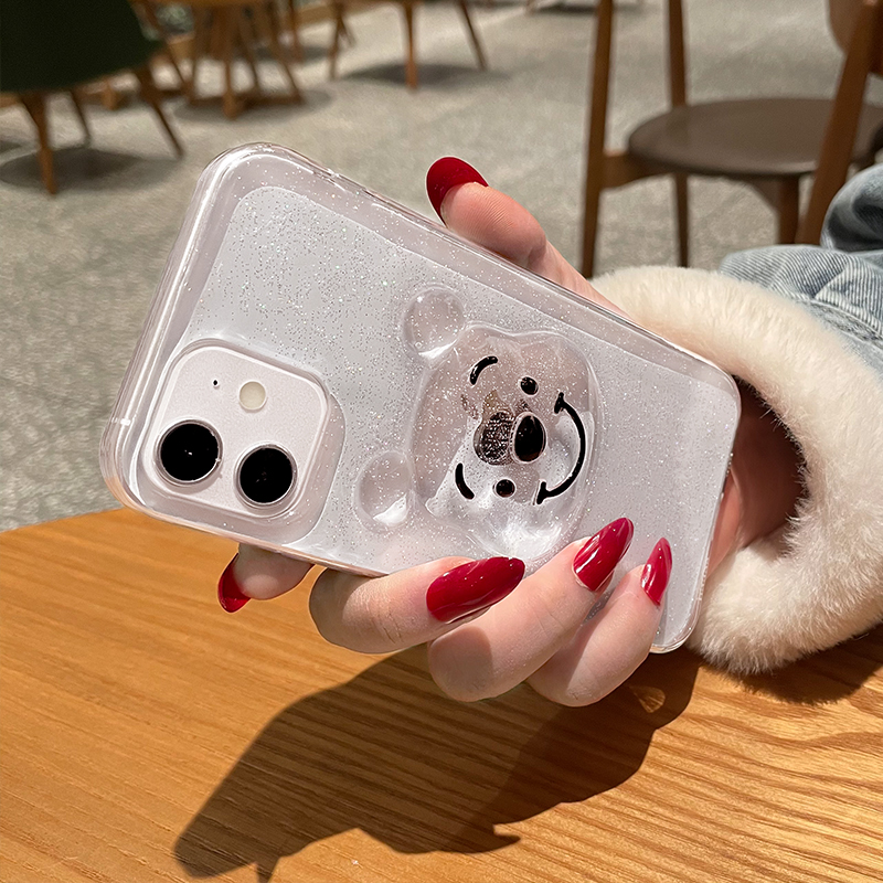 Case Bahan TPU Motif Beruang Untuk iPhone 13 13pro 13prm 11 7Plus 8Plus Xr XS 13 12 Pro Max