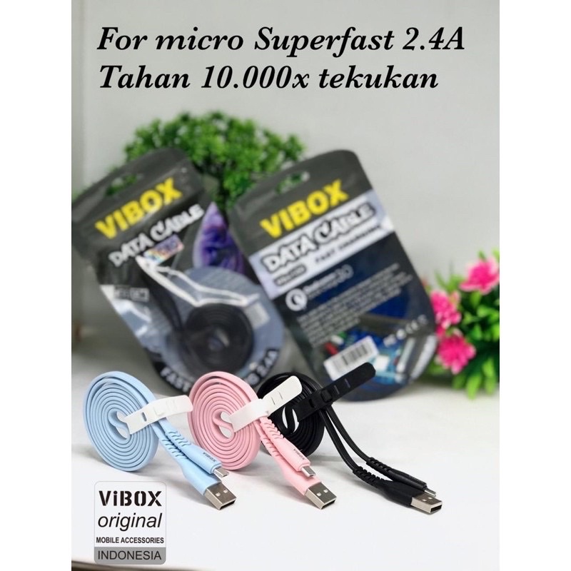 PROMO KABEL DATA VIBOX VB100 MICRO TYPE C  SUPERFAST 100CM ANDROID SMARTPHONE