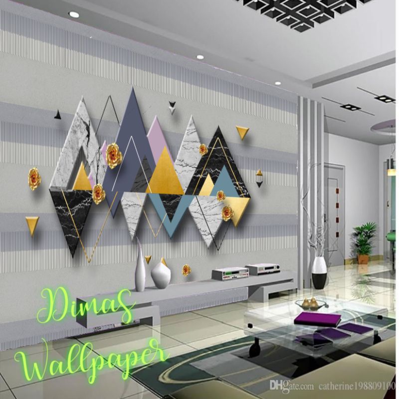 Wallpaper 3D Custom Motif Abstrak Modern Minimalis