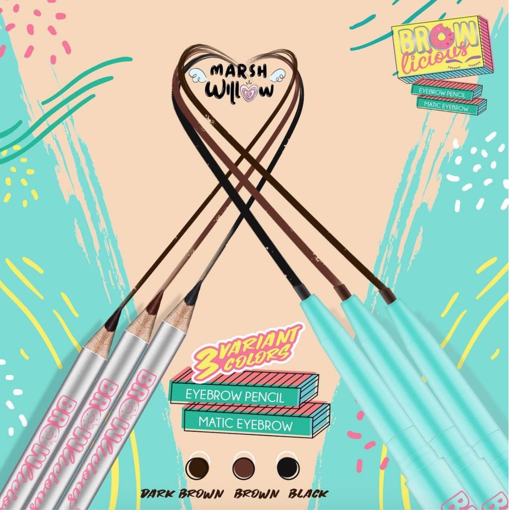 ❤ RATU ❤ Marshwillow Browlicious Eyebrow Pencil | 2in1 Matic Eye Brow Pensil Alis by Natasha Willona BPOM✔️