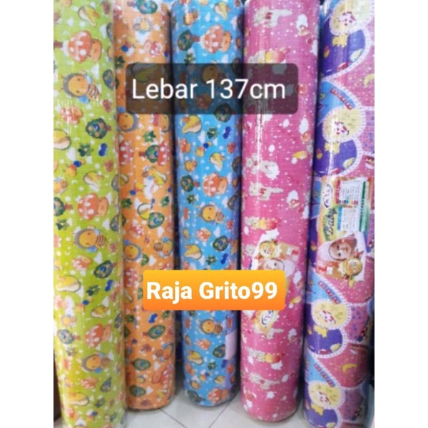 Perlak Bayi Meteran lebar 137cm ( Panjang tiap 1 Pcs 50cm ) / Kain Perlak Bayi motif Random PVC Sponge BabySheet