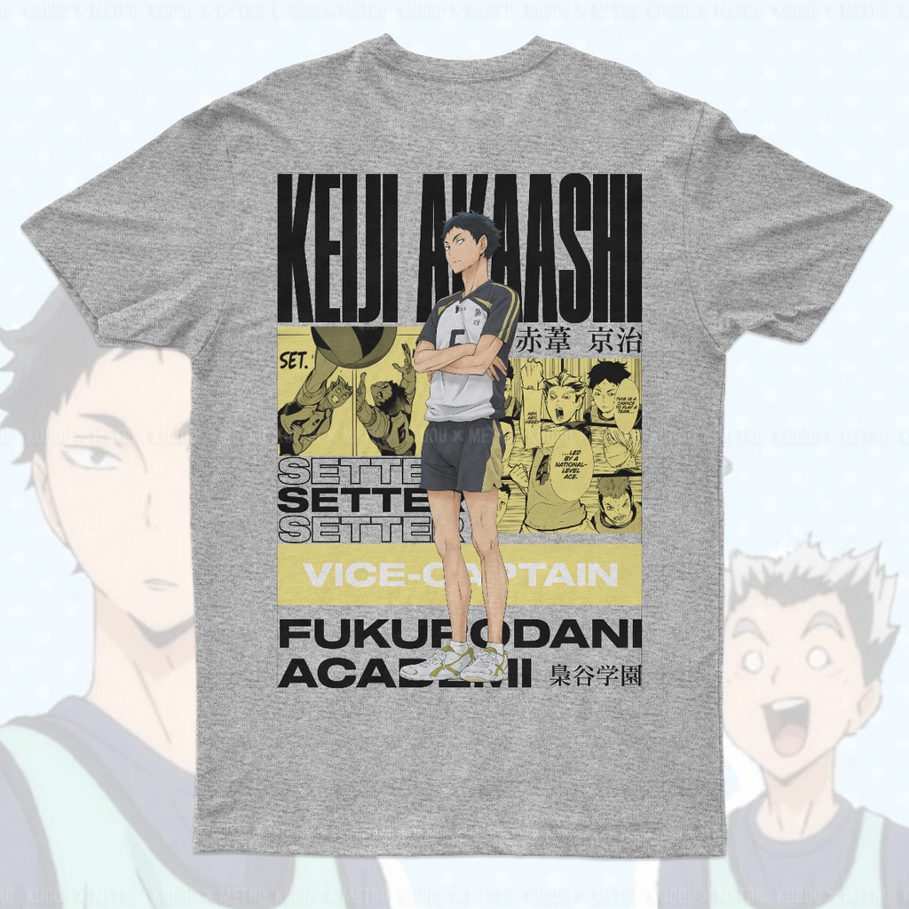 Tshirt Keiji Akaashi Setter Grey Anime Manga Haikyu Premium Unisex