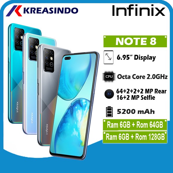 Infinix Note 8 6/64 6/128 Ram 6GB Internal 64GB 128GB Garansi Resmi