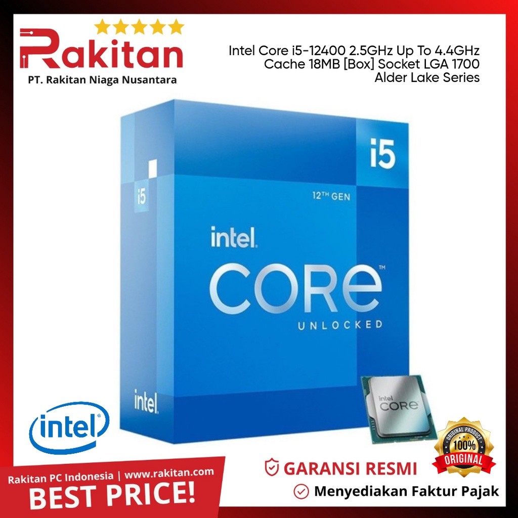 Intel Core i5 12400 Box LGA 1700 Processor Intel i5-12400 LGA1700