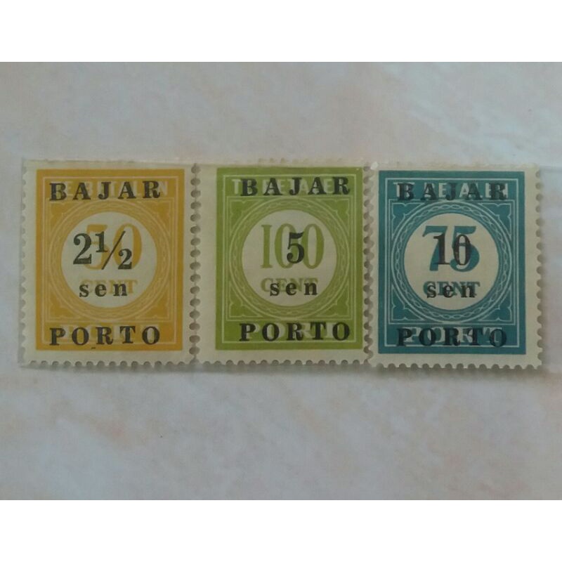 

Perangko Porto '50 Set Lengkap 3pcs Mint Cetak Tindih