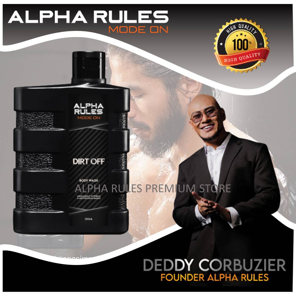 Alpha Rules Dirt Off Body Wash Sabun Mandi Cair Penyegar Badan Pria Original Alpharules 250 ml