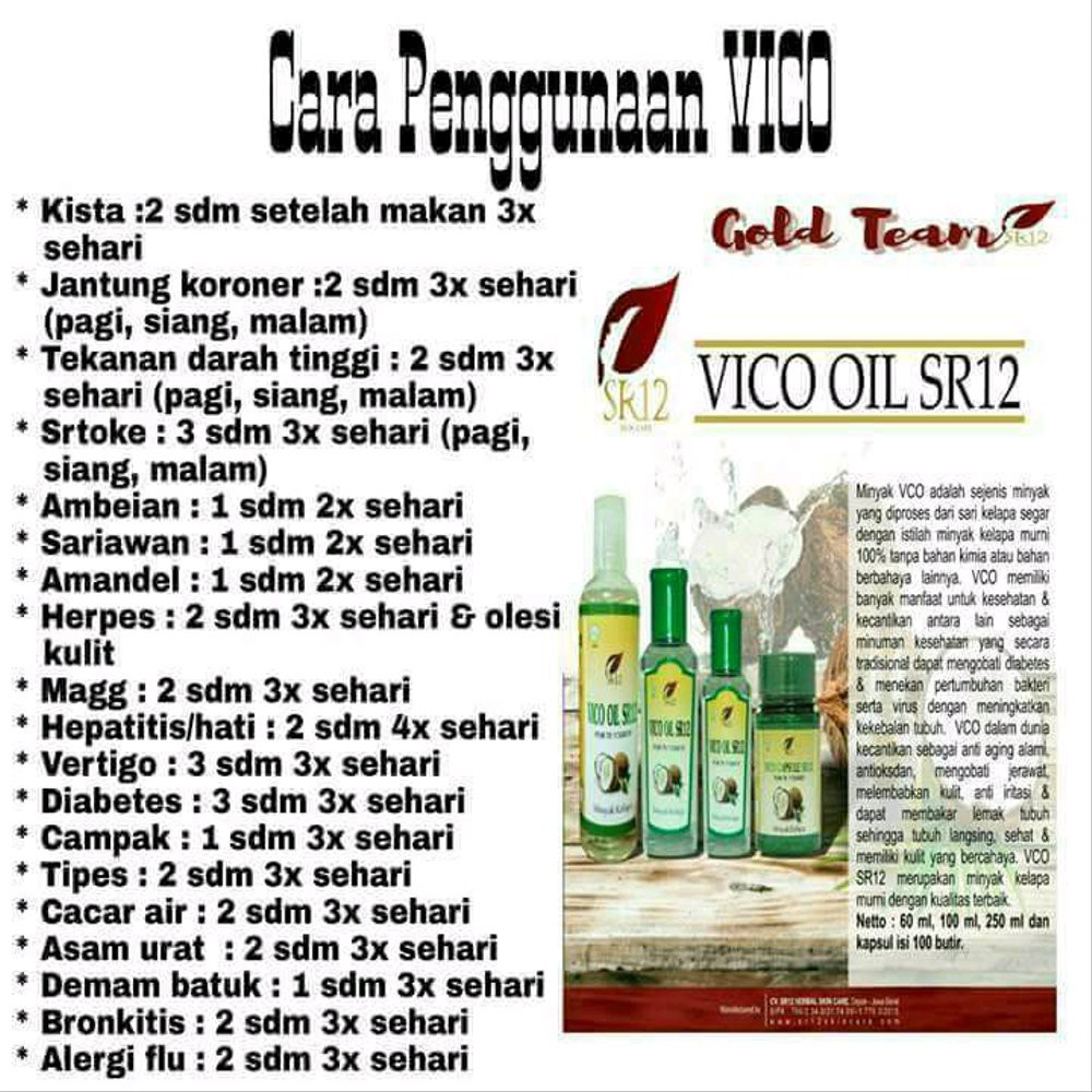 Vco Oil Vico Sr12 250 Ml Minyak Kelapa Murni Shopee Indonesia