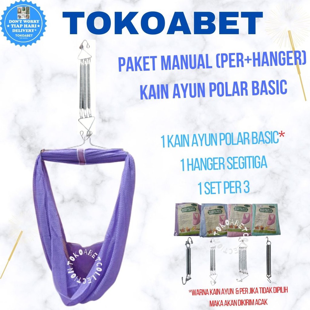 PAKET MANUAL Ayunan Bayi POLAR BASIC Per Pegas VARIASI Hanger perlengkapan tidur bayi TOKOABET