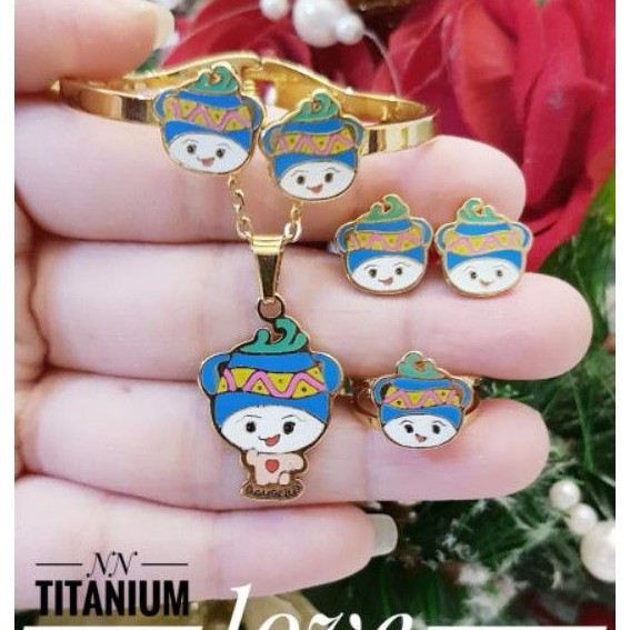 Titanium set perhiasan anak 1379