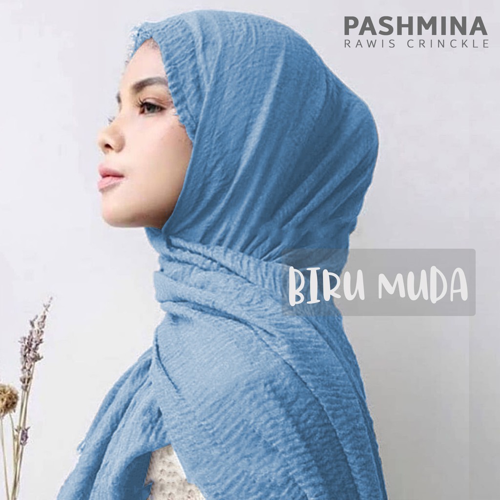 Pashmina Rawis Hijab Crinkle Arabic Kerudung turki malaysia Negro Shawl - Yelonix