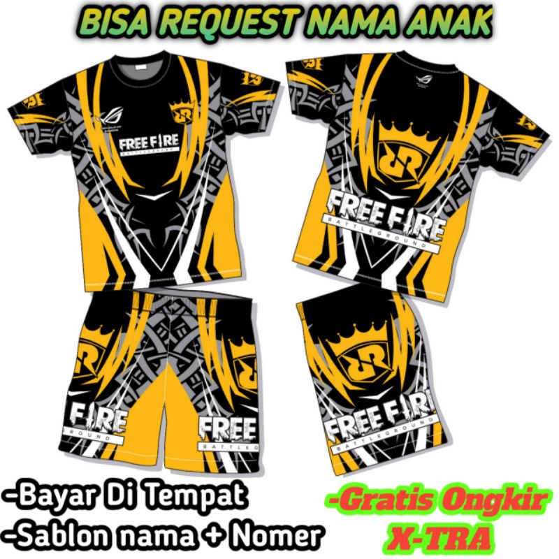 FREE NICKNAME. Setelan Baju Jersey Rrq Baju Mobile legend Anak Laki Laki Pakaian Anak Laki