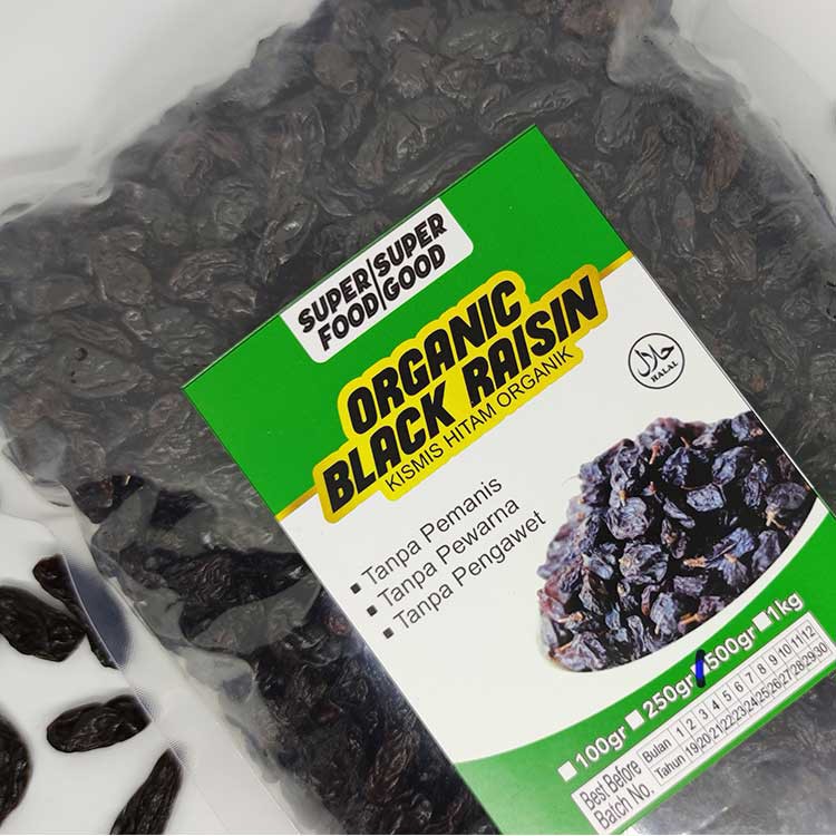 Organic Black Raisin - Kismis Hitam Organik 500gr Natural Premium