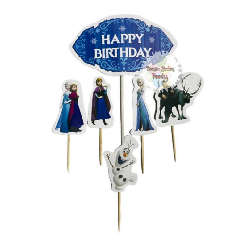 Cake Topper Happy Birthday / Cake Topper Frozen / Hiasan Kue Frozen