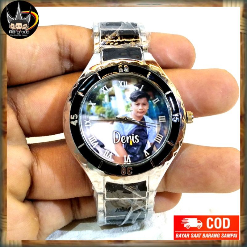 AB | Free BOX dan Batrai |Jam Tangan Custom Desain Foto | Bisa Request Desain