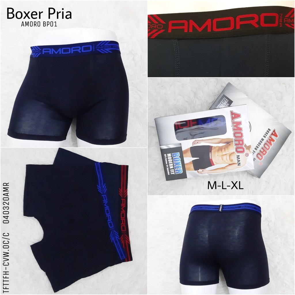 Boxer Pria M-XL/Celana Dalam Cowok (2pcs) Katun Polos Karet Besar Elastis Kuat /Boxer Pria Murah/Ter