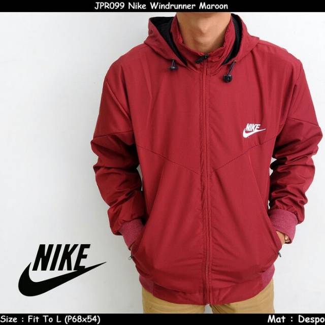 Jaket windrunner parasut polos merah, pink, navy, maroon, ungu, biru L/XL wanita pria