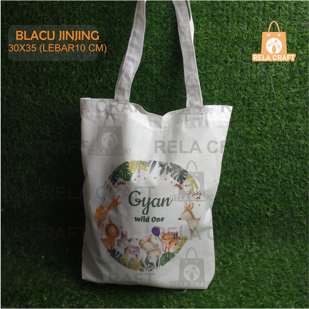 TAS ULTAH/SOUVENIR/BLACU CUSTOM/TAS ULANG TAHUN/BJ 30X35 (LEBAR DALAM 10) F4 1 SISI