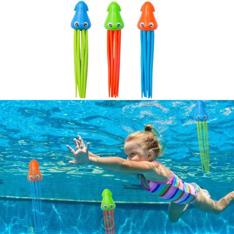 3pcs Children Swimming Octopus Pool Diving Toys Children Funny Octopus Play Water Toys Underwater Training Fun Bath Toys Gift