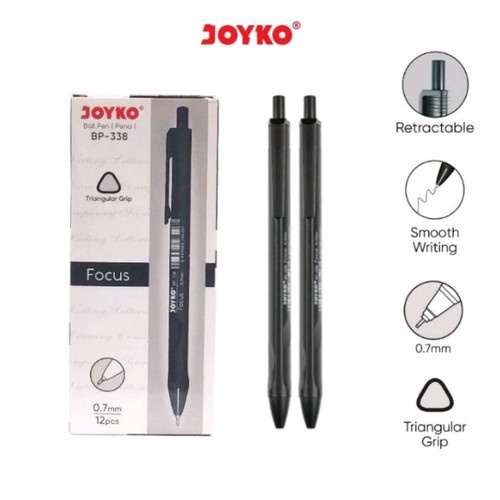 

Ball Pen Joyko BP-338 Pulpen Pena Focus 0.7 mm Pulpen Pena Selusin