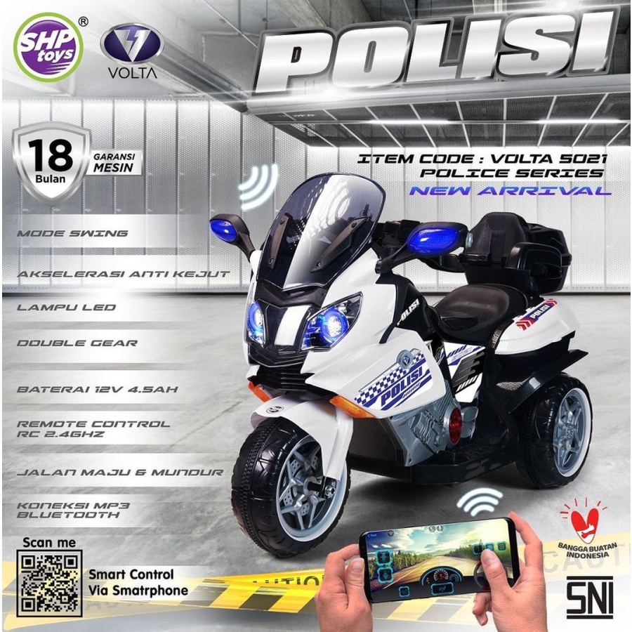 MAINAN MOTOR AKI ANAK VOLTA SAMURAI 5021 Polisi - SHP TOYS
