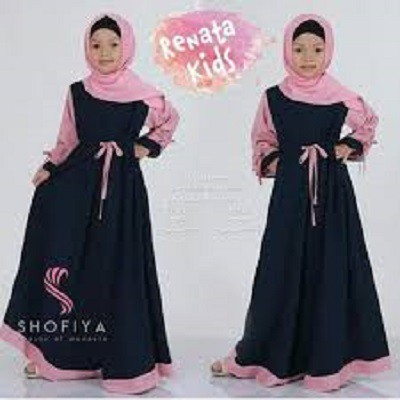 RENATA KIDS SYAR'I Baloteli Gamis Anak 6-10 TAHUN Trendy Modern Kids Baju Panjang Stelan Syari Polos