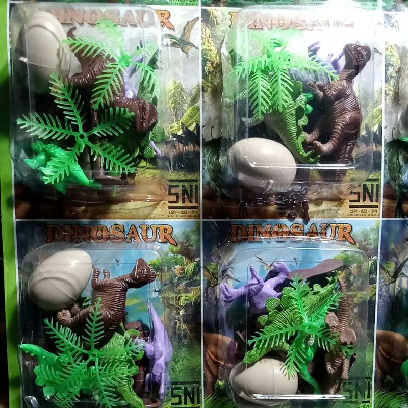 DINOSAURUS KECIL SET POHON DAN TELUR MAINAN ANAK