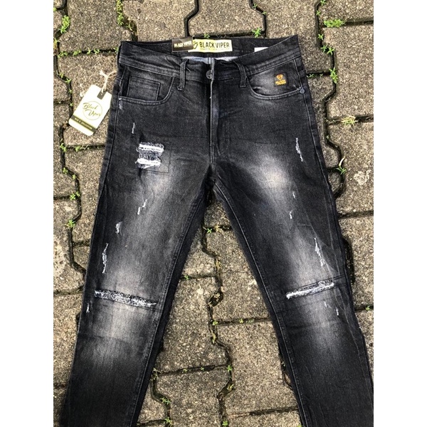 Celana panjang jeans pria terbaru/celana panjang jeans sobek sobek/celana panjang jeans street