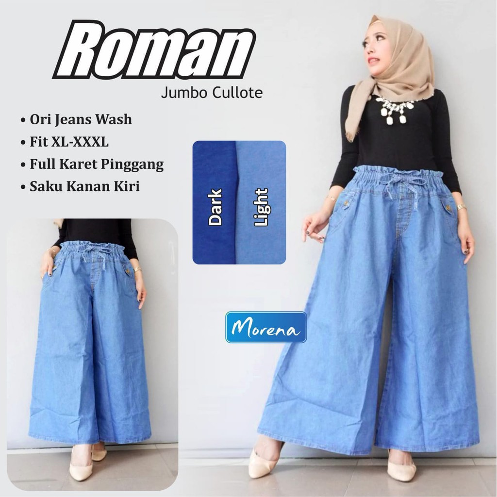 roman jumbo cullote jeans wash