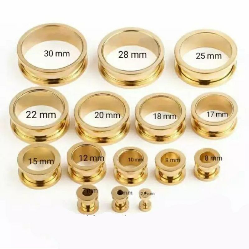 Piercing Ear Plug Gold (1 biji)