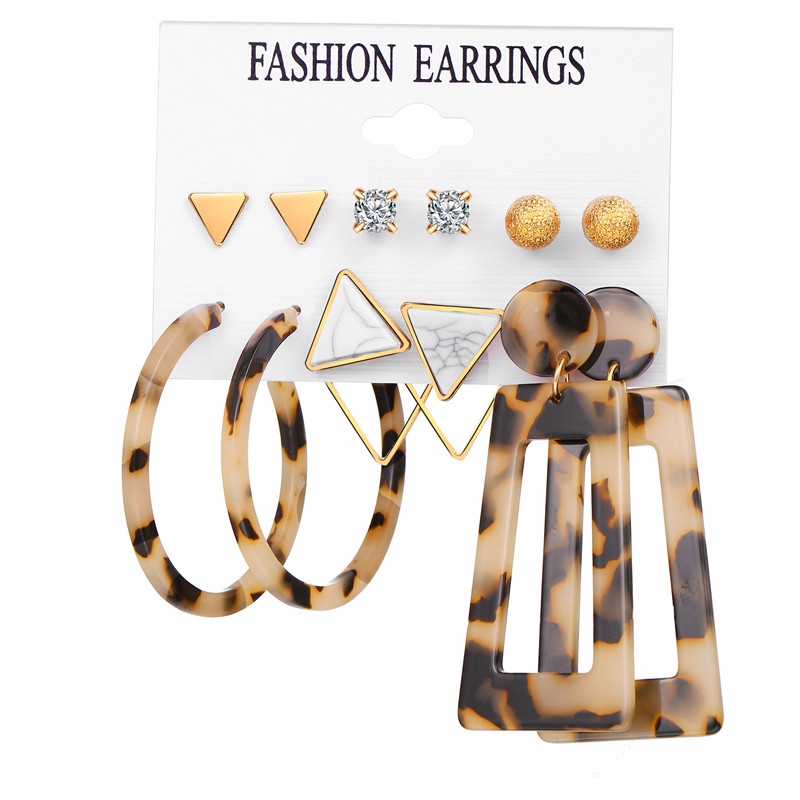20Types Bohemia Anting Emas Set Anting Korea Fashion Rumbai Retro Geometris Hollow Mutiara Kupu-kupu Wanita Perhiasan Aksesoris-7