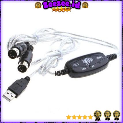 USB MIDI Cable Converter PC to Music Keyboard Adapter Cable - AY03 - Black