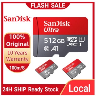 Micro Sd sandisk Memory Card 512GB 100MBps Class 10 Memori card With A