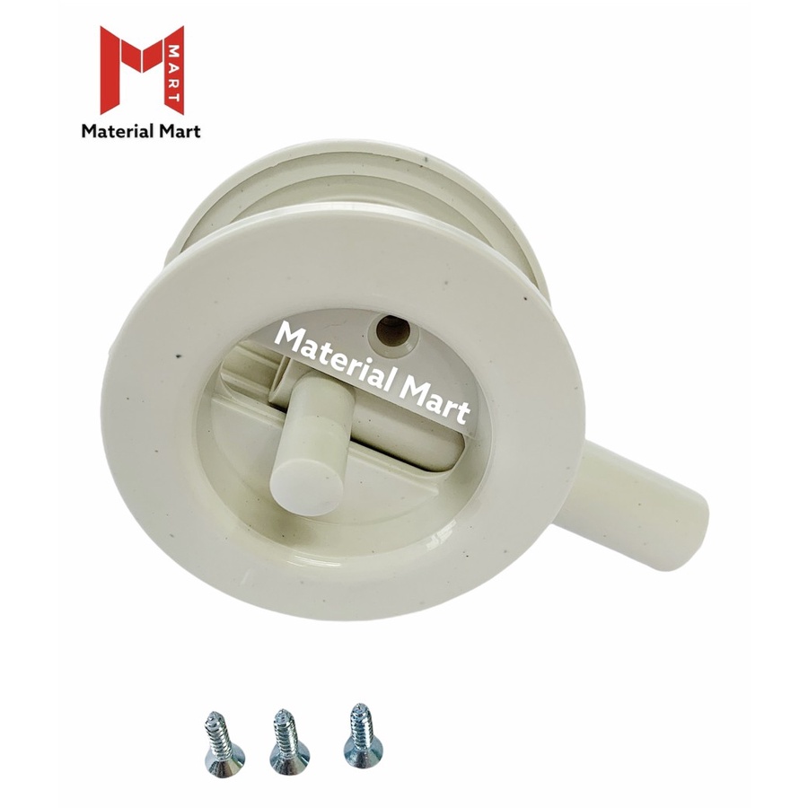 Tarikan Pintu PVC Slot Bulat | Kunci Pintu WC Plastik Handle Slot Putar Murah | Material Mart