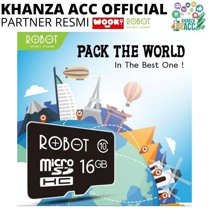 KHANZAACC Robot Kartu Memori HP Micro SD 16GB Class 10 Memory Card Original Bergaransi Resmi