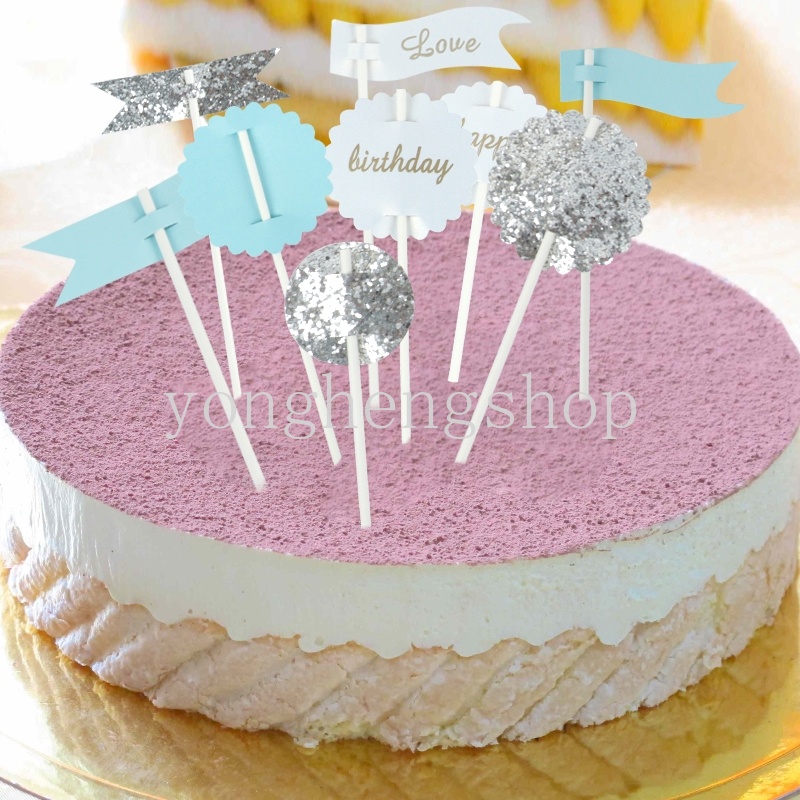 Topper Kue Tulisan Happy Birthday Aksen Glitter Untuk Dekorasi Pesta Baby Shower