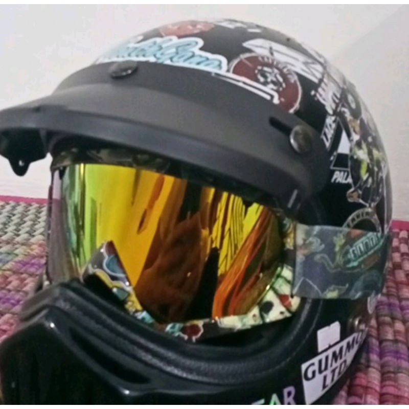 Grab Medan Kacamata Goggles kaca mata motor Ski Ice Skating Double Layers UV400 A4 A5 PHMAX black