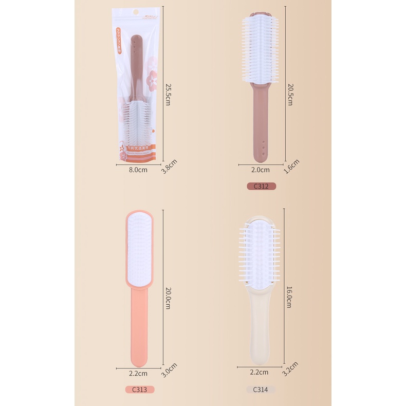Sisir Rambut Anti Kusut Rambut Lebih Bervolume Hairdressing Comb Sisir untuk Blow Rambut Premium Import