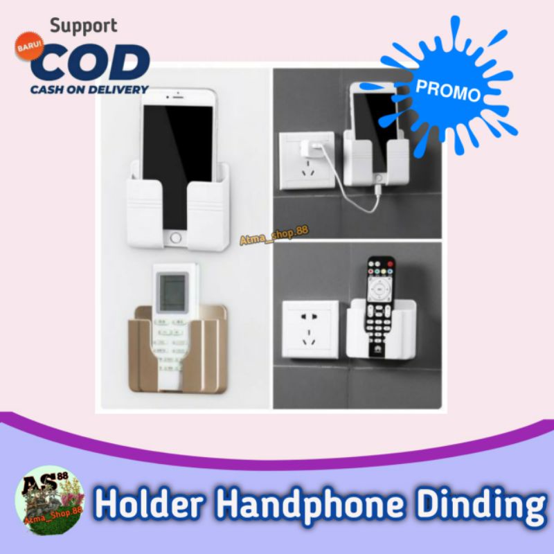 Holder Tempel Dinding Tempat Charger Hp Remote TV AC Rak Gantung Docking Cas Handphone Multifungsi Bracket Promo Murah Cod Grosir