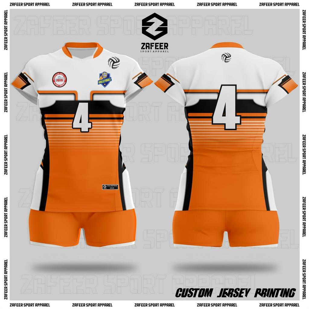 Baju Jersey Kaos Volleyball Voli Cewek Wanita Full Printing Tangan Pendek Stelan Atau Atasan Olahrag