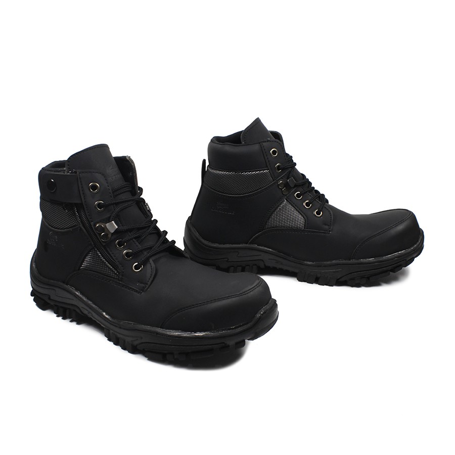 Sepatu Pria Safety Boots Crocodile Jointer Sleting Zipper Ujung Besi Tracking Outdoor