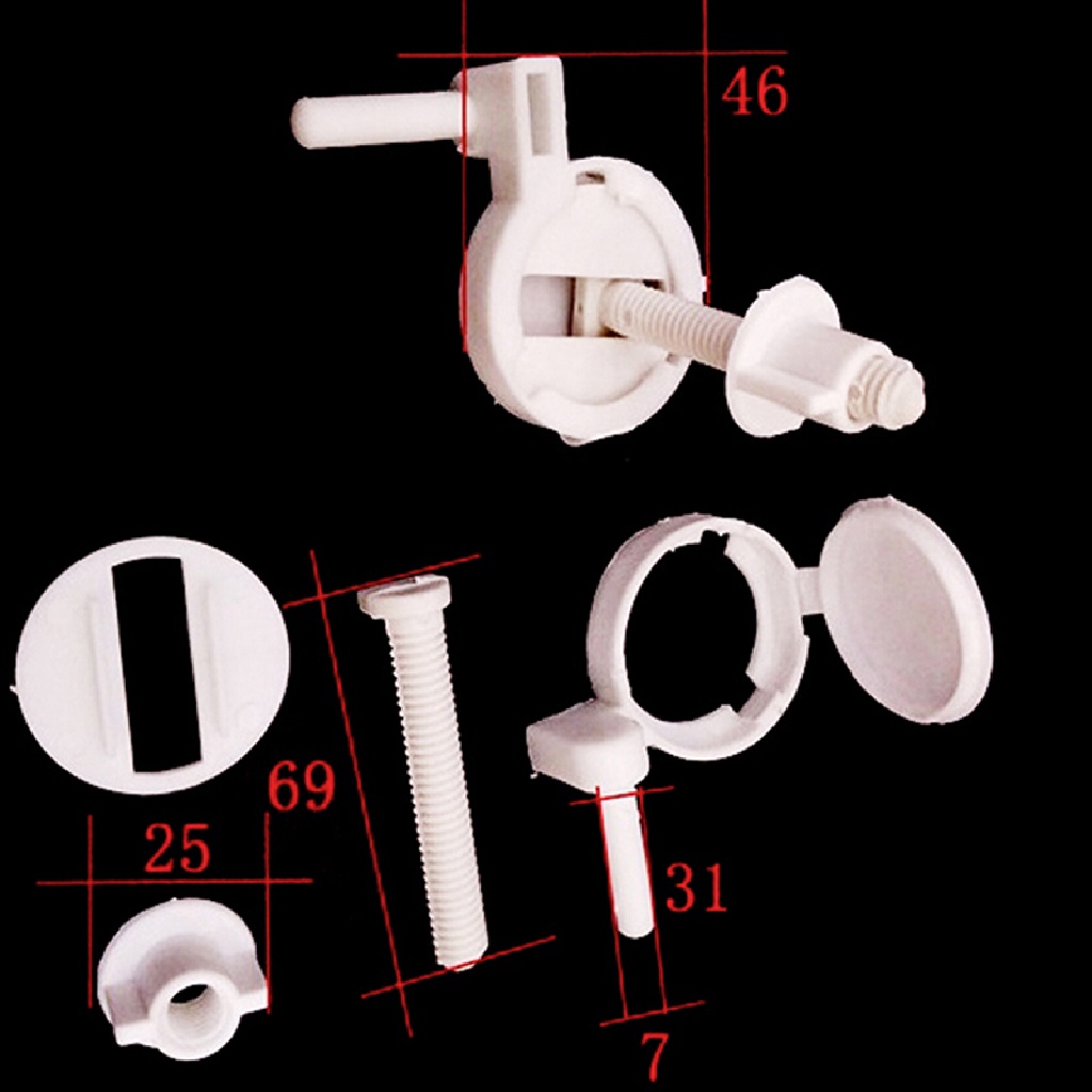 [tiantianbaofu] 1set/2Pcs Plastic Toilet Seat Screws Fixings Fit Toilet Seats Hinges Repair Tools Boutique