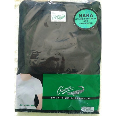 kaos oblong pria crocodil pria hitam
