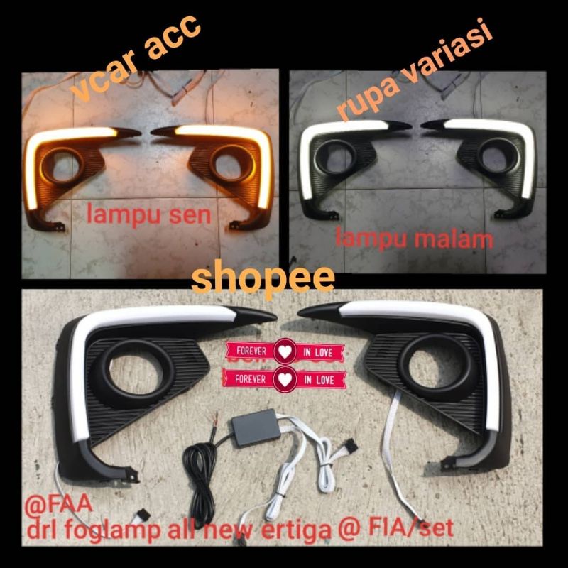 lampu DRL foglamp bumper depan + RING SUZUKI all new ertiga 2018 2019 2020 RUNNING SEIN sen KUNING