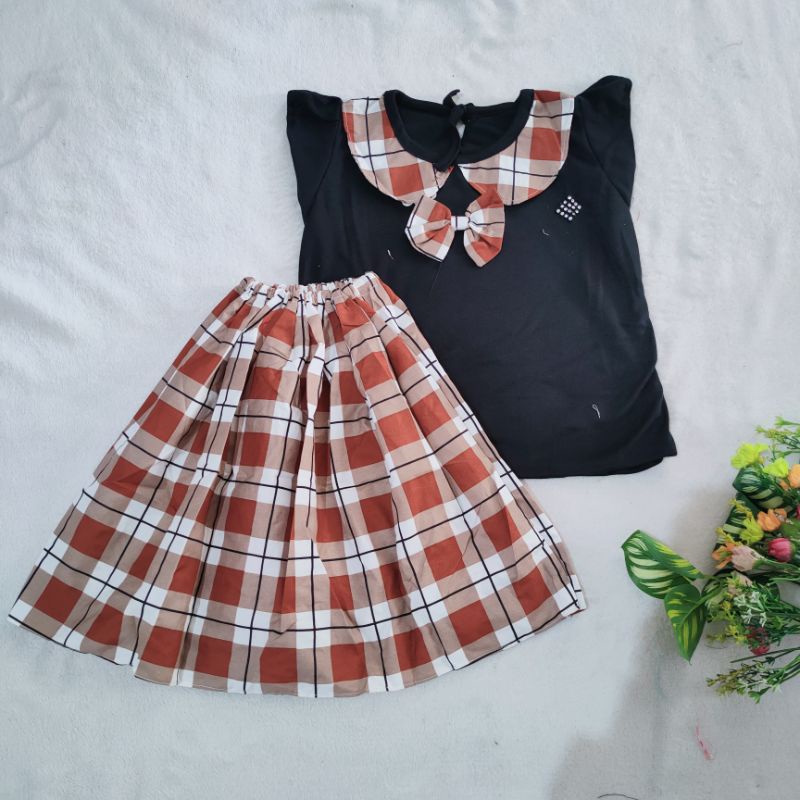 Setelan Rok Anak 2 3 4 tahun baju anak cewek perempuan lucu sailor anime japan jepang tadika mesra ( setelan tadika )