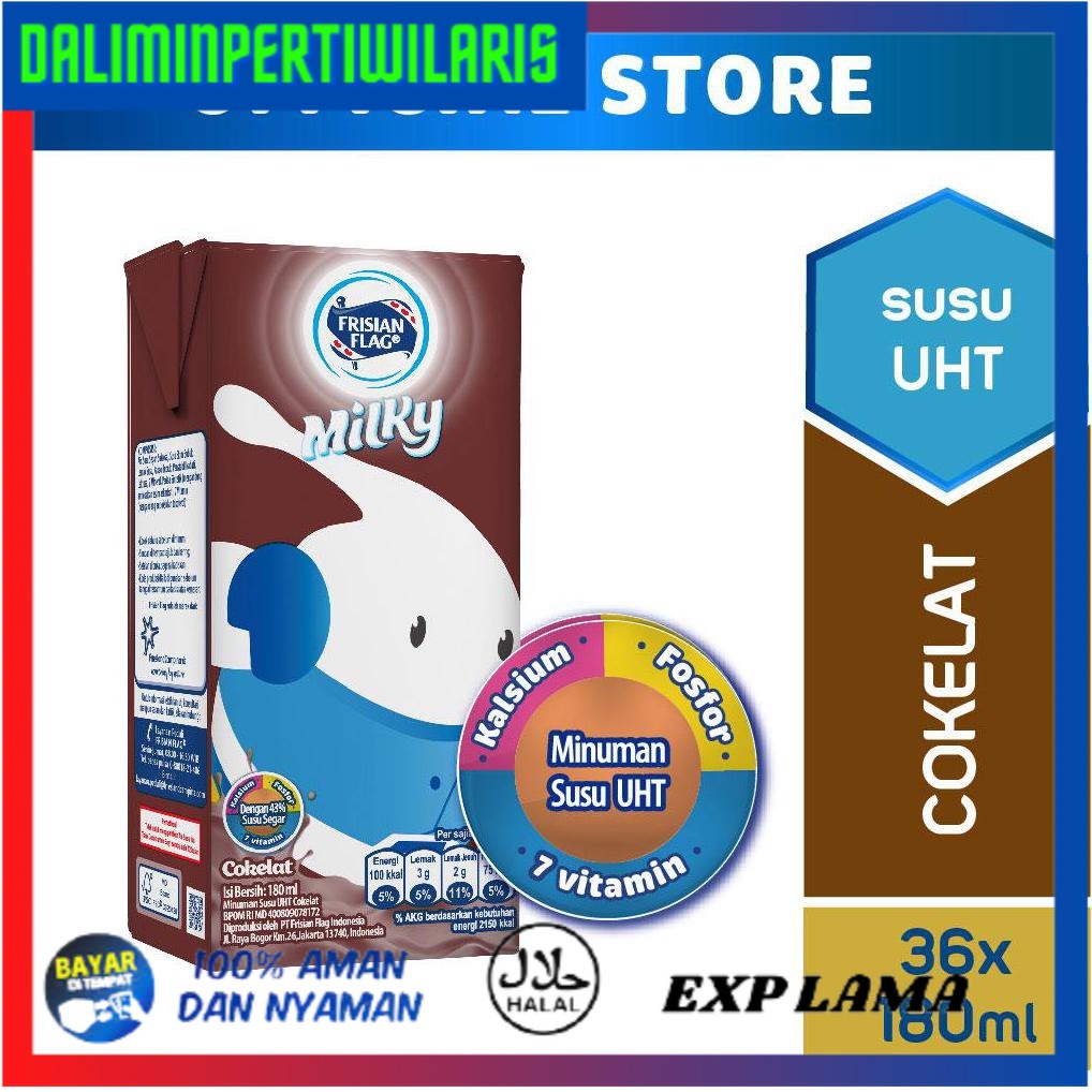 

BISA COD Frisian Flag UHT Zuzhu Chocolate Carton Pack 36x180ml CUCI GUDANG [Kode 1|Kode 2|Kode