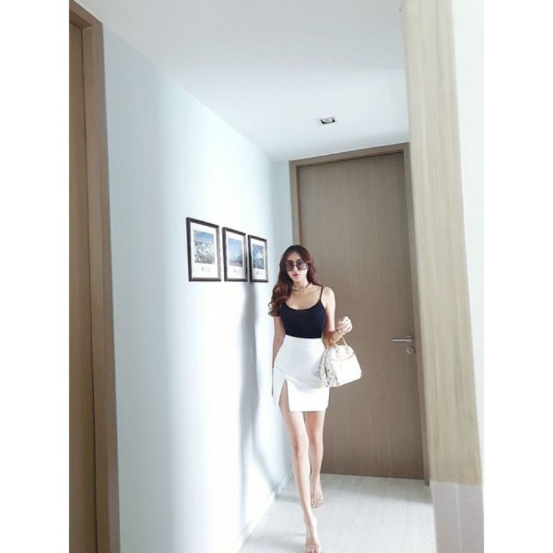 Mini skirt slit zipper Rok Mini korean Bodycone