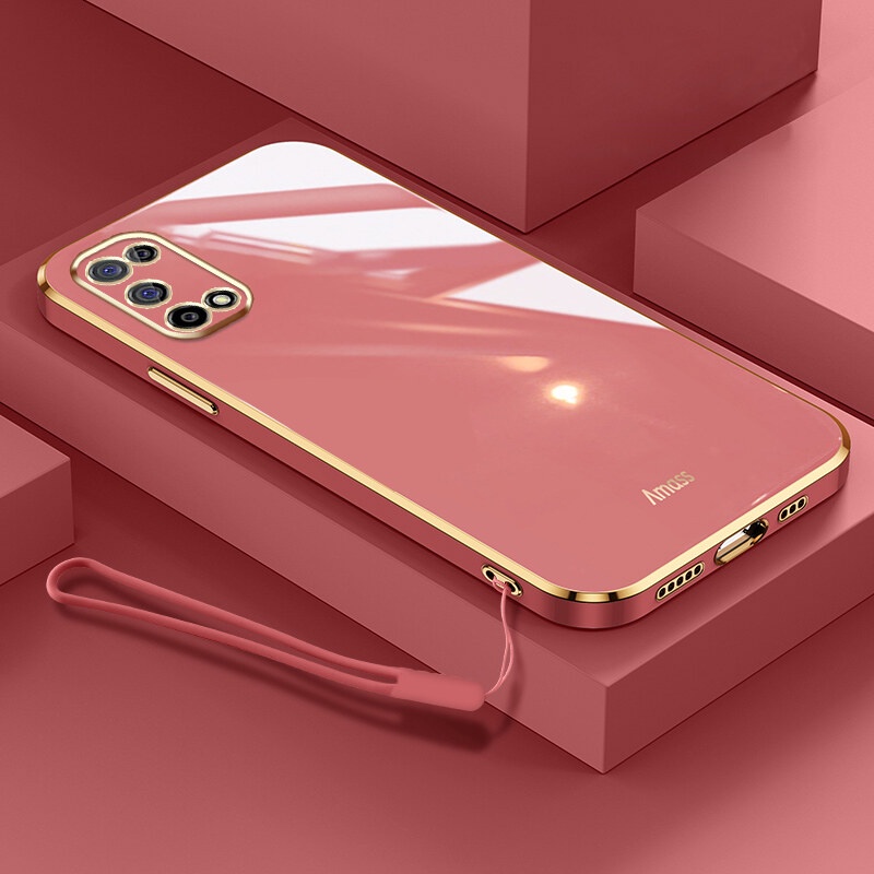 Case Bahan Silikon Dengan lanyard Untuk OPPO Realme 7 5G