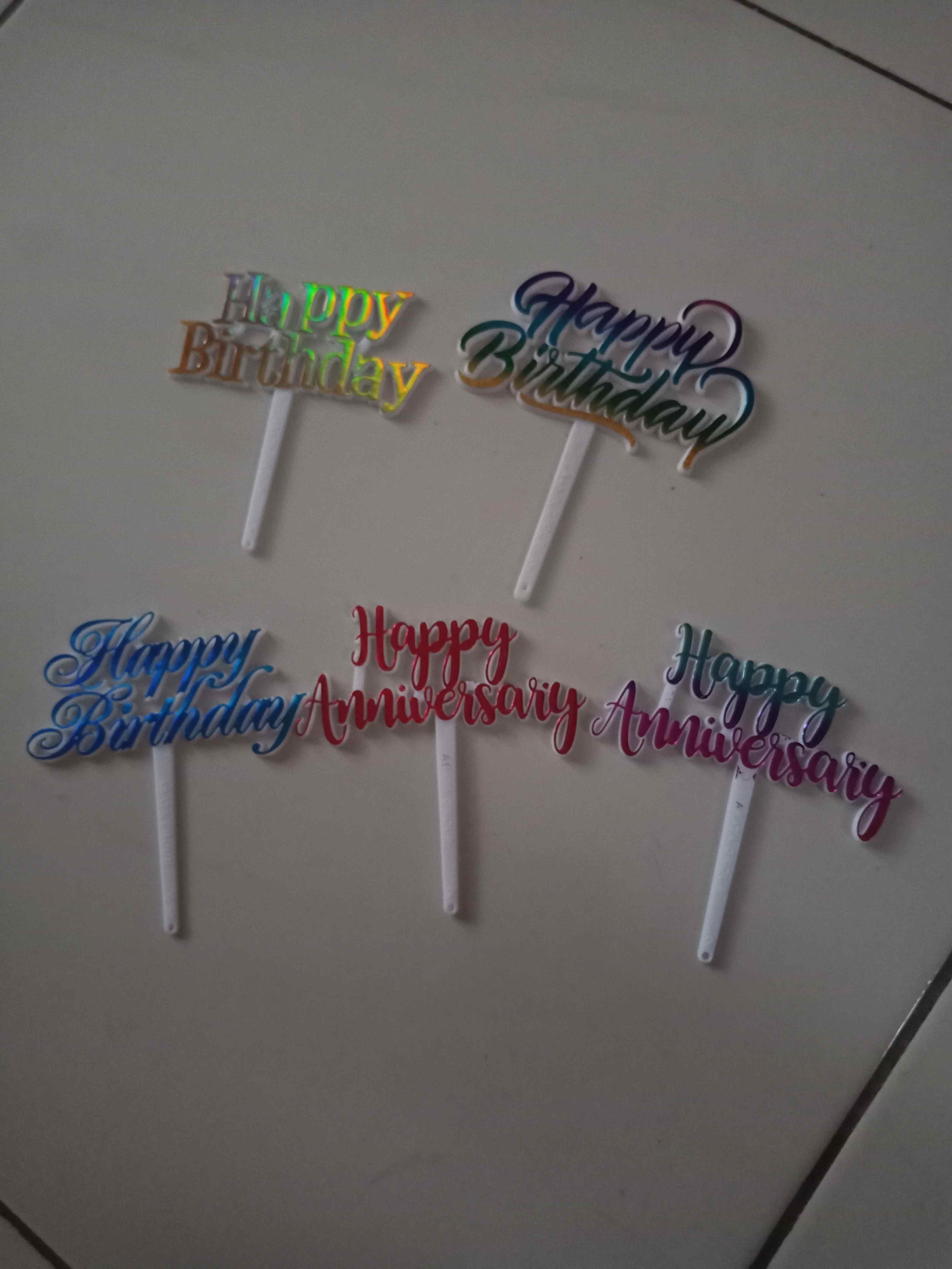 Cake Topper / Hiasan Kue Ultah Happy Birthday Curly