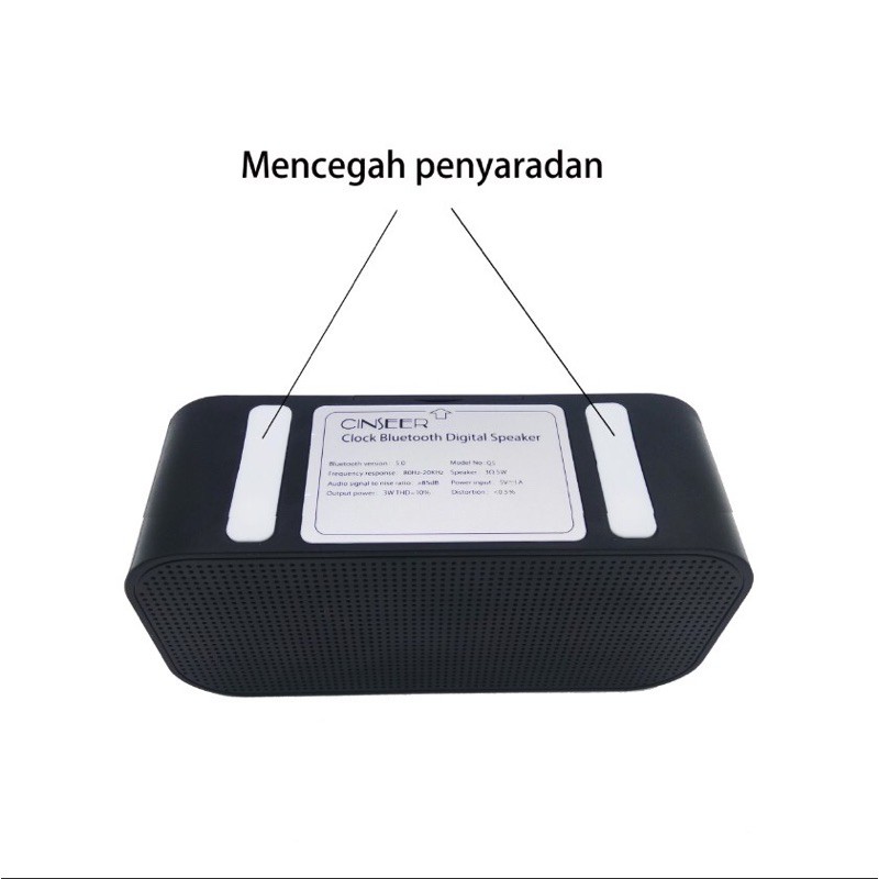 Speaker jam Bluetooth Versi 5.0 + Alarm dan Radio Dengan 2 Variasi Pilihan