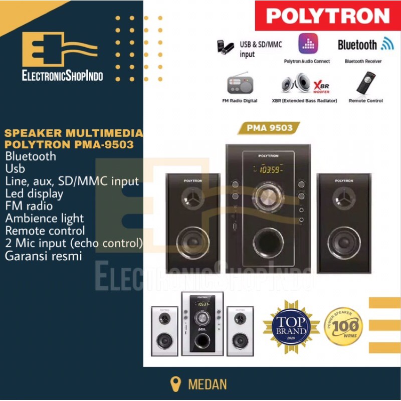 speaker multimedia POLYTRON PMA 9503 speaker bluetooth radio karaoke
